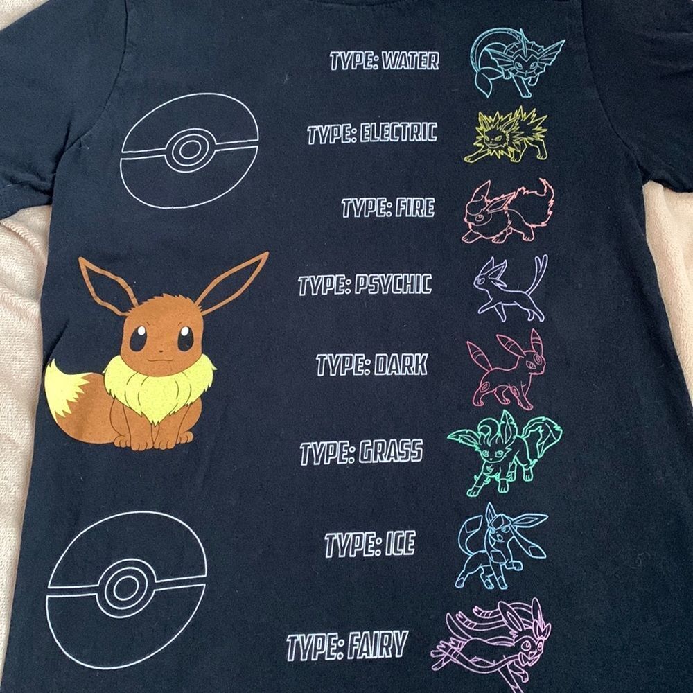 Pokémon Anime Graphic T-Shirt XS Black
